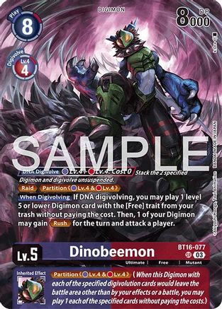 Dinobeemon (BT16-077) - Limited Card Pack -Another Knight- Foil