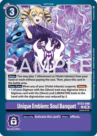 Unique Emblem: Soul Banquet (BT23-098) - Hackers' Slumber