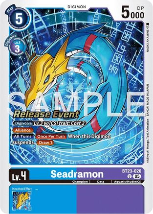 Seadramon (BT23-020) - Hackers' Slumber Release Event Cards
