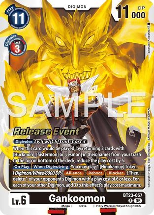 Gankoomon (BT23-057) - Hackers' Slumber Release Event Cards Foil