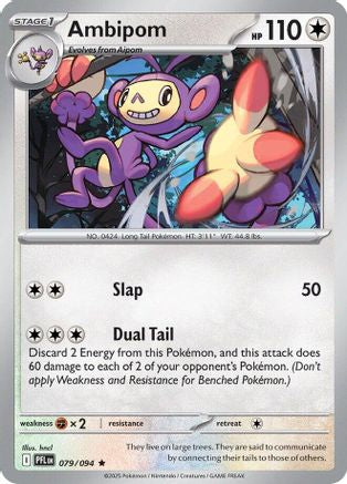 Ambipom 079/094 - Reverse Holofoil ME02 Phantasmal Flames - Rare