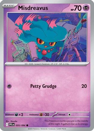 Misdreavus 035 - Reverse Holofoil ME02 Phantasmal Flames - Common