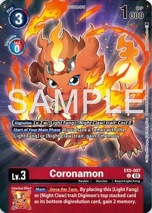 Coronamon (Digimon Story: Time Stranger Collector's Edition) (EX5-007) - Animal Colosseum Foil