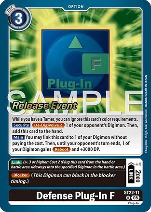 Defense Plug-In F (ST22-11) - Starter Deck 22: Amethyst Mandala Advanced Deck Set Release Event Cards Foil