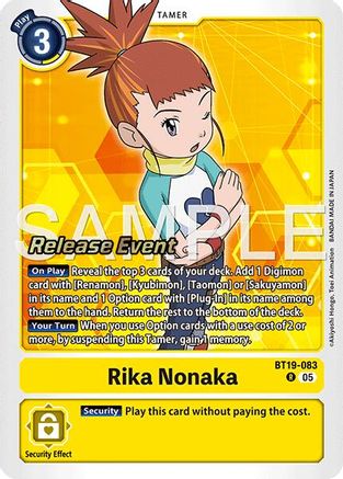 Rika Nonaka (BT19-083) (Alternate Art) (BT19-083) - Starter Deck 22: Amethyst Mandala Advanced Deck Set Release Event Cards Foil