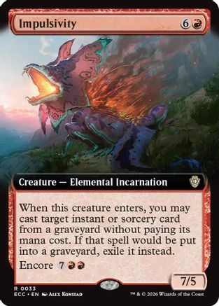 Impulsivity (Extended Art) (ECC-033) - Commander: Lorwyn Eclipsed
