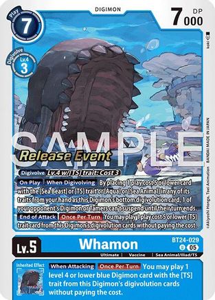 Whamon (BT24-029) - Time Stranger Release Event Cards Foil