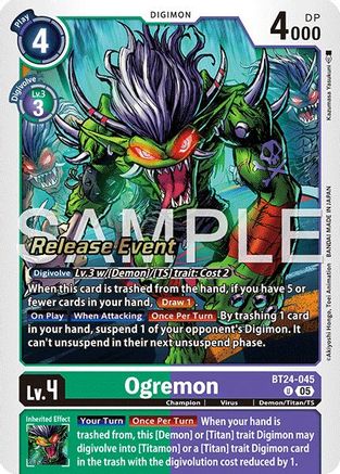 Ogremon (BT24-045) - Time Stranger Release Event Cards Foil