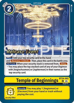 Temple of Beginnings (BT24-093) - Time Stranger Release Event Cards Foil