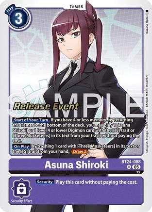 Asuna Shiroki (BT24-088) - Time Stranger Release Event Cards Foil