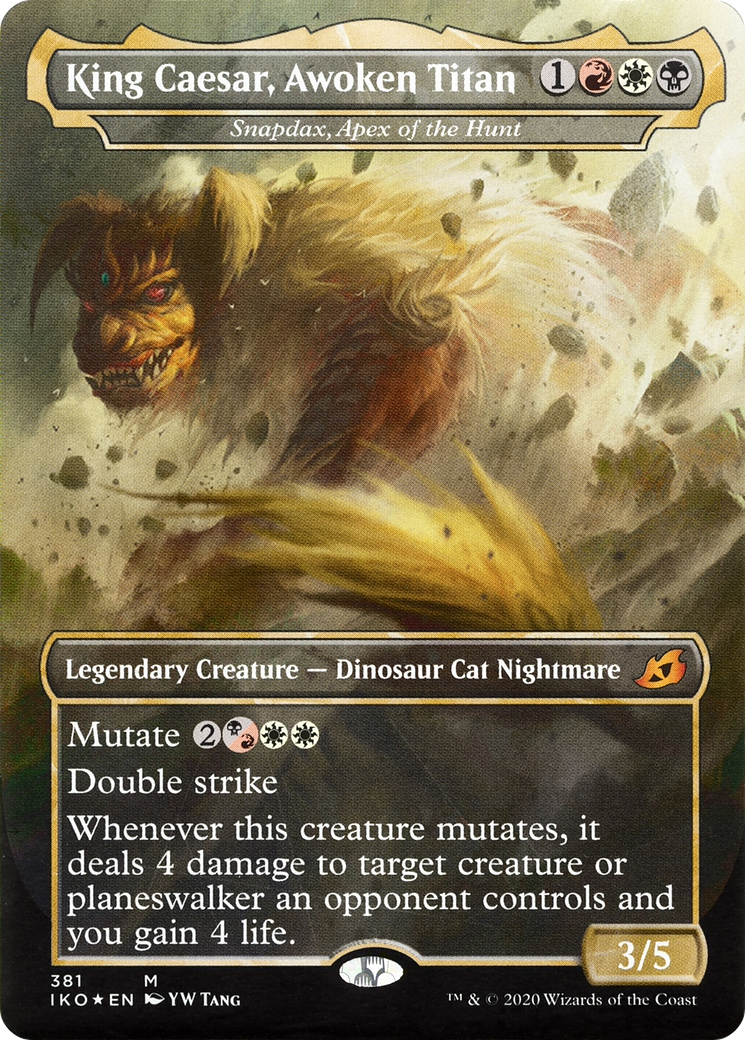 King Caesar, Awoken Titan - Snapdax, Apex of the Hunt (IKO-381) - Ikoria: Lair of Behemoths / King Caesar, Awoken Titan (Borderless)