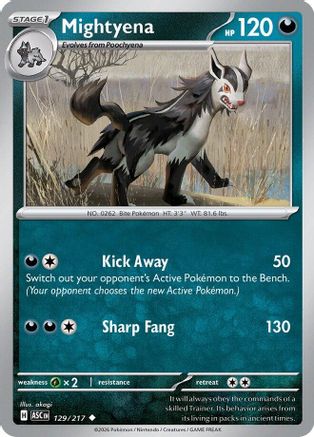 Mightyena 129/217 - Reverse Holofoil ME Ascended Heroes - Uncommon