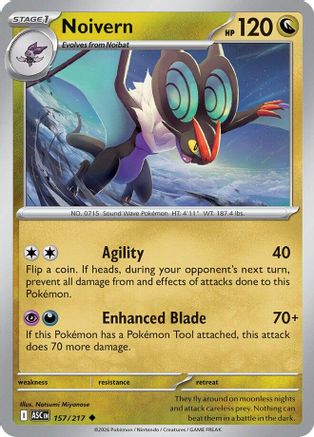 Noivern 157 - Reverse Holofoil ME Ascended Heroes - Uncommon