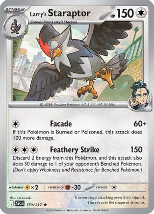 Larry's Staraptor 170/217 - Reverse Holofoil ME Ascended Heroes - Rare