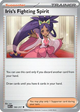 Iris's Fighting Spirit 190/217 - Reverse Holofoil ME Ascended Heroes - Uncommon