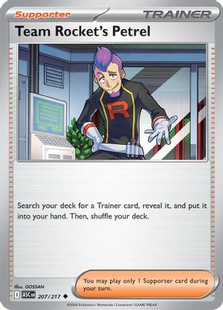 Team Rocket's Petrel 207 - Reverse Holofoil ME Ascended Heroes - Uncommon
