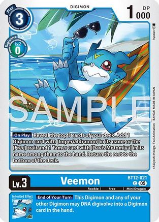 Veemon - BT12-021 (Reprint) (BT12-021) - Advanced Booster Digimon Generation Foil