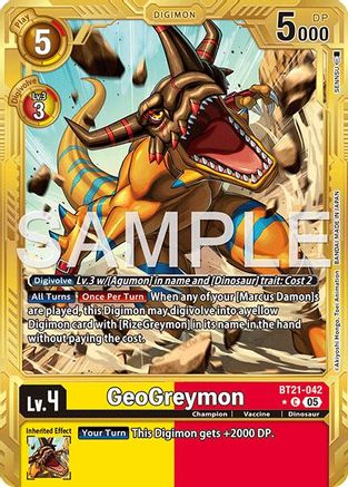 GeoGreymon - BT21-042 (Gold Border) (BT21-042) - Advanced Booster Digimon Generation Foil