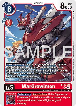 WarGrowlmon - BT12-016 (Reprint) (BT12-016) - Advanced Booster Digimon Generation Foil
