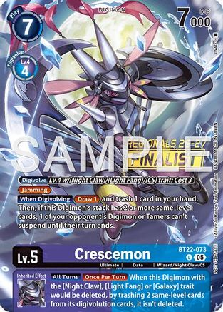 Crescemon (Regionals 26-27 Season 1 Finalist) (BT22-073) - Cyber Eden Foil