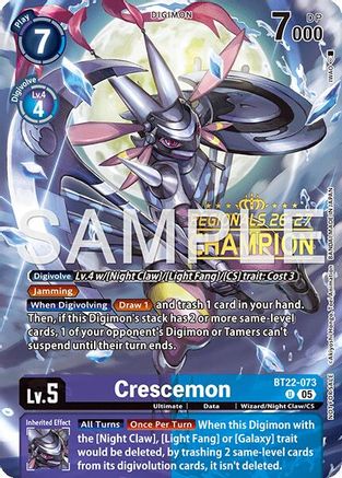 Crescemon (Regionals 26-27 Season 1 Champion) (BT22-073) - Cyber Eden Foil