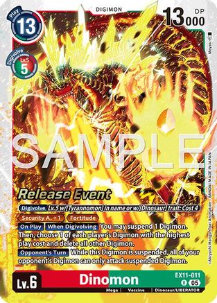 Dinomon (EX11-011) - Dawn of Liberator Release Event Cards Foil