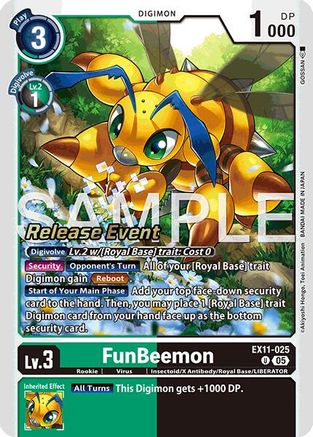 FunBeemon (EX11-025) - Dawn of Liberator Release Event Cards