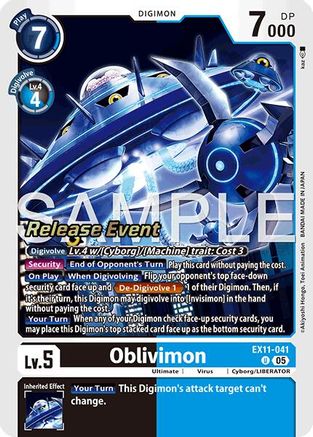 Oblivimon (EX11-041) - Dawn of Liberator Release Event Cards