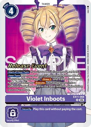 Violet Inboots (EX11-068) - Dawn of Liberator Release Event Cards Foil