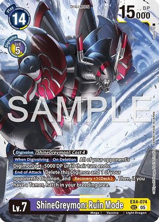 ShineGreymon: Ruin Mode (Reprint) (EX4-074) - Advanced Booster Digimon Generation Foil