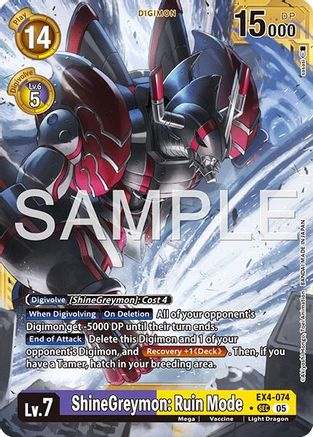 ShineGreymon: Ruin Mode (Gold Border) (EX4-074) - Advanced Booster Digimon Generation Foil