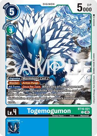 Togemogumon (Reprint) (BT16-021) - Advanced Booster Digimon Generation Foil