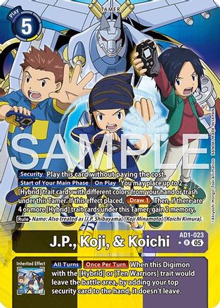J.P., Koji, & Koichi (Alternate Art) (AD1-023) - Advanced Booster Digimon Generation Foil