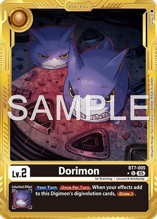 Dorimon (Gold Border) (BT7-005) - Advanced Booster Digimon Generation Foil