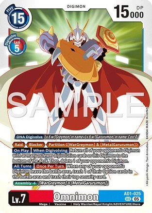 Omnimon - AD1-025 (AD1-025) - Advanced Booster Digimon Generation Foil