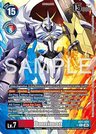 Omnimon - AD1-025 (Alternate Art) (AD1-025) - Advanced Booster Digimon Generation Foil