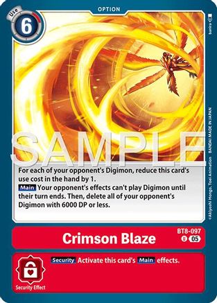 Crimson Blaze (Reprint) (BT8-097) - Advanced Booster Digimon Generation Foil