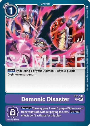 Demonic Disaster (Reprint) (BT5-106) - Advanced Booster Digimon Generation Foil