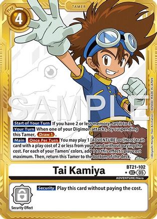 Tai Kamiya - BT21-102 (Gold Border) (BT21-102) - Advanced Booster Digimon Generation Foil