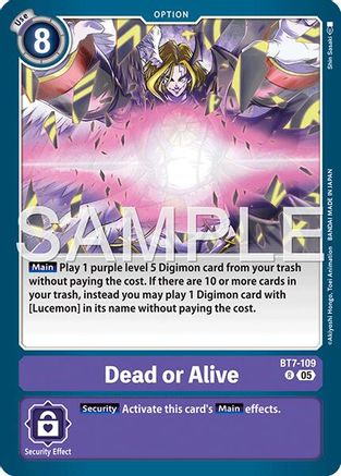 Dead or Alive (Reprint) (BT7-109) - Advanced Booster Digimon Generation Foil