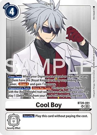 Cool Boy - BT20-091 (Reprint) (BT20-091) - Advanced Booster Digimon Generation Foil