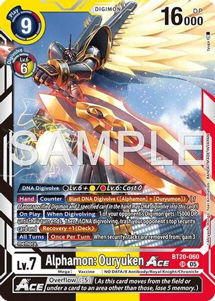 Alphamon: Ouryuken ACE (Reprint) (BT20-060) - Advanced Booster Digimon Generation Foil