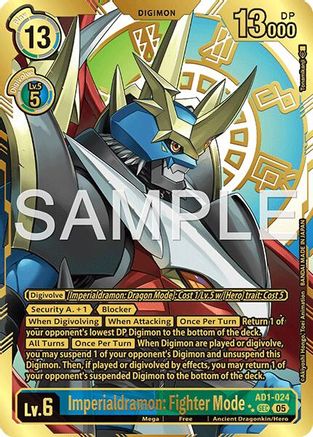 Imperialdramon: Fighter Mode - AD1-024 (Rare Pull) (AD1-024) - Advanced Booster Digimon Generation Foil