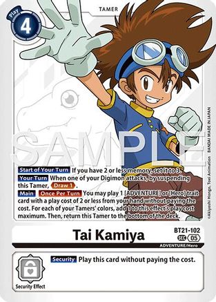 Tai Kamiya - BT21-102 (Reprint) (BT21-102) - Advanced Booster Digimon Generation Foil