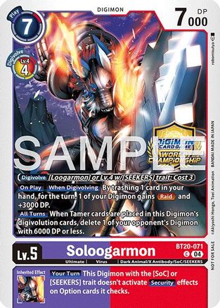 Soloogarmon (Championship 25-26 Finals Season 2) (BT20-071) - Release Special Booster 2.5 Foil