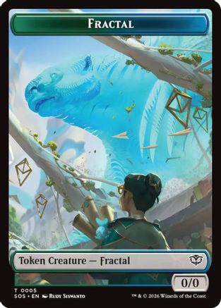 Fractal (0005) // Spirit (0011) Double-Sided Token (SOS-5 // 11) - Secrets of Strixhaven Foil