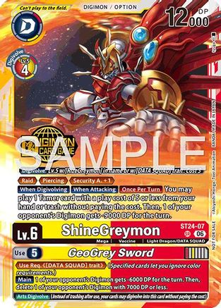 ShineGreymon // GeoGrey Sword (Welcome Tamers Pack Vol.2) (ST24-07) - Starter Deck 24: Data Squad Release Event Cards Foil