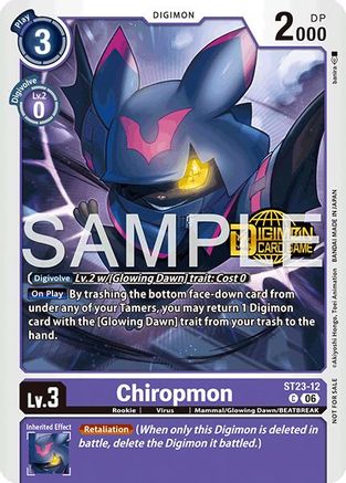 Chiropmon (Welcome Tamers Pack Vol.2) (ST23-12) - Starter Deck 23: Beatbreak Release Event Cards Foil