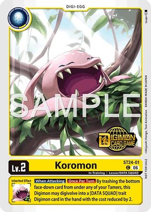 Koromon (Welcome Tamers Pack Vol.2) (ST24-01) - Starter Deck 24: Data Squad Release Event Cards Foil