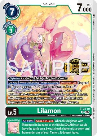 Lilamon (Welcome Tamers Pack Vol.2) (ST24-10) - Starter Deck 24: Data Squad Release Event Cards Foil